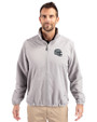 Las Vegas Raiders NFL Helmet Cutter & Buck Charter Eco Recycled Mens Full-Zip Jacket Polished Medium Gray Front
