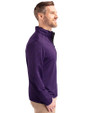 Minnesota Vikings NFL Helmet Cutter & Buck Virtue Eco Pique Micro Stripe Recycled Mens Quarter Zip College Purple/Black Side