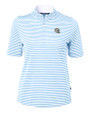 Los Angeles Chargers NFL Helmet Cutter & Buck Virtue Eco Pique Stripe Recycled Womens Top Atlas Light Blue Mannequin