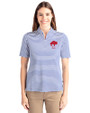Buffalo Bills Historic Cutter & Buck Virtue Recycled Stripe Featherlight Pique Womens Half Zip Tour Blue Front