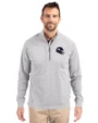 Minnesota Vikings NFL Helmet Cutter & Buck Adapt Eco Knit Heather Mens Big & Tall Quarter Zip Pullover Polished Heather Front