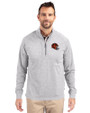 Cincinnati Bengals NFL Helmet Cutter & Buck Adapt Eco Knit Heather Mens Big & Tall Quarter Zip Pullover Polished Heather Front