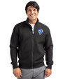 Los Angeles Rams Historic Cutter & Buck Roam Recycled Buttery-Soft Knit Mens Big & Tall Full Zip Jacket Black Front