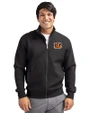 Cincinnati Bengals Cutter & Buck Roam Eco Recycled Full Zip Mens Big & Tall Jacket Black Front
