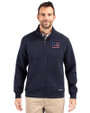 New York Giants Americana Cutter & Buck Roam Eco Recycled Full Zip Mens Big & Tall Jacket Navy Blue Front