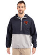 Chicago Bears Historic Cutter & Buck Charter Eco Recycled Mens Anorak Jacket Navy Blue/Polished Front