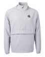 New England Patriots NFL Helmet Cutter & Buck Charter Eco Recycled Mens Anorak Jacket Polished Medium Gray Mannequin