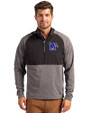 Memphis Tigers Cutter & Buck Adapt Eco Knit Hybrid Recycled Mens Quarter Zip Black Heather/Black Front