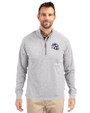 Buffalo Bills NFL Helmet Cutter & Buck Adapt Eco Knit Heather Mens Quarter Zip Pullover Polished Heather Front