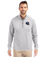 New York Giants NFL Helmet Cutter & Buck Adapt Eco Knit Heather Mens Quarter Zip Pullover Polished Heather Front