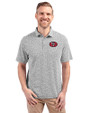 San Francisco 49ers Historic Cutter & Buck Virtue Eco Pique Botanical Print Recycled Mens Polo Black Front