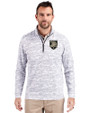 Army Black Knights Cutter & Buck Traverse Stretch Eco Camo Print Quarter Zip Mens Big and Tall Pullover Charcoal Front
