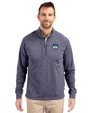 UConn Huskies - Cutter & Buck Adapt Eco Knit Heather Mens Big & Tall Quarter Zip Pullover Navy Blue Heather Front