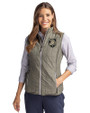 Army Black Knights Cutter & Buck Rainier PrimaLoft® Womens Eco Insulated Full Zip Puffer Vest Poplar Melange Front