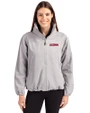 UConn Huskies Cutter & Buck Charter Eco Recycled Womens Full-Zip Jacket Polished Medium Gray Front