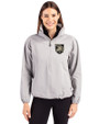 Army Black Knights Cutter & Buck Charter Eco Recycled Womens Anorak Jacket Polished Medium Gray Front
