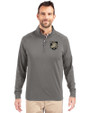 Army Black Knights Cutter & Buck Adapt Eco Knit Stretch Recycled Mens Quarter Zip Pullover Elemental Grey Front