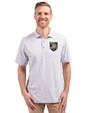 Army Black Knights Cutter & Buck Virtue Eco Pique Botanical Print Recycled Mens Polo Polished Medium Gray Front