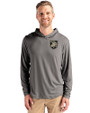 Army Black Knights Cutter & Buck Coastline Epic Comfort Recycled Mens Hooded Shirt Elemental Grey Front