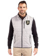 Army Black Knights Cutter & Buck Rainier Recycled Insulated Puffer Mens Full Zip Vest Polished Medium Gray Front