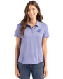 Carolina Panthers Mono Cutter & Buck Coastline Epic Comfort Recycled Womens Polo Hyacinth Front