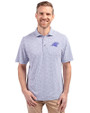 Carolina Panthers Monochromatic Cutter & Buck Virtue Recycled Botanical Print Featherlight Pique Mens  Polo Hyacinth Front