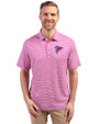Atlanta Falcons Monochromatic Cutter & Buck Forge Recycled Double Stripe Four-Way Stretch Mens Polo Gelato/White Front