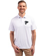Atlanta Falcons Mono Cutter & Buck Forge Eco Stretch Recycled Mens Polo White Front