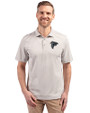 Atlanta Falcons Mono Cutter & Buck Virtue Eco Pique Stripe Recycled Mens Big and Tall Polo Polished Medium Gray Front