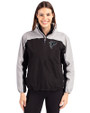 Atlanta Falcons Mono Cutter & Buck Charter Eco Recycled Womens Anorak Jacket Black/Polished Front