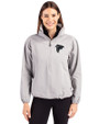 Atlanta Falcons Mono Cutter & Buck Charter Eco Recycled Womens Anorak Jacket Polished Medium Gray Front