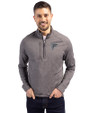Atlanta Falcons Mono Cutter & Buck Adapt Eco Knit Heather Mens Quarter Zip Pullover Black Heather Front