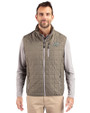 Carolina Panthers Mono Cutter & Buck Rainier PrimaLoft® Mens Eco Insulated Full Zip Puffer Vest Poplar Melange Front