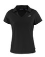 Carolina Panthers Mono Cutter & Buck Daybreak Eco Recycled Womens V-neck Polo Black Mannequin