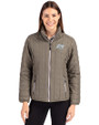 Tampa Bay Buccaneers Mono Cutter & Buck Rainier PrimaLoft®  Womens Eco Insulated Full Zip Puffer Jacket Poplar Melange Front