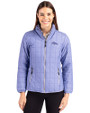 Denver Broncos Mono Cutter & Buck Rainier PrimaLoft®  Womens Eco Insulated Full Zip Puffer Jacket Hyacinth Melange Front