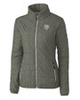Chicago Bears Monochromatic Cutter & Buck Rainier Recycled Insulated Puffer Womens Full Zip Jacket Poplar Melange Mannequin