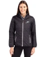 Philadelphia Eagles Mono Cutter & Buck Rainier PrimaLoft®  Womens Eco Insulated Full Zip Puffer Jacket Black Front