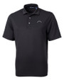 Los Angeles Chargers Mono Cutter & Buck Virtue Eco Pique Recycled Mens Big and Tall Polo Black Mannequin