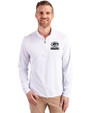 Green Bay Packers Mono Cutter & Buck Virtue Eco Pique Recycled Quarter Zip Mens Pullover White Front