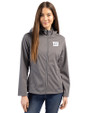 New York Giants Monochromatic Cutter & Buck Evoke Recycled Honeycomb Fleece Womens Full Zip Jacket Elemental Grey Front