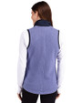 Denver Broncos Mono Cutter & Buck Cascade Eco Fleece Womens Vest Hyacinth/Navy Blue Back