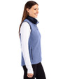 Kansas City Chiefs Monochromatic Cutter & Buck Cascade Epic Comfort Recycled Sherpa Fleece Womens Full Zip Vest Hyacinth/Navy Blue Side