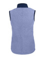 Chicago Bears Monochromatic Cutter & Buck Cascade Epic Comfort Recycled Sherpa Fleece Womens Full Zip Vest Hyacinth/Navy Blue Mannequin Back