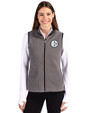 Pittsburgh Steelers Mono Cutter & Buck Cascade Eco Fleece Womens Vest Elemental Grey/Black Front