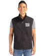 New York Giants Mono Cutter & Buck Charter Eco Full-Zip Mens Big & Tall Vest Black Front