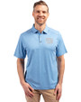 New York Giants Mono Cutter & Buck Forge Eco Stretch Recycled Mens Polo Dark Atlas Heather Front