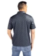 Los Angeles Chargers Mono Cutter & Buck Pike Eco Pebble Print Stretch Recycled Mens Polo Black/White Back