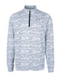 Los Angeles Chargers Mono Cutter & Buck Traverse Stretch Eco Camo Print Quarter Zip Mens Pullover Charcoal Mannequin