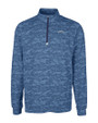 Los Angeles Chargers Mono Cutter & Buck Traverse Stretch Eco Camo Print Quarter Zip Mens Pullover Navy Blue Mannequin